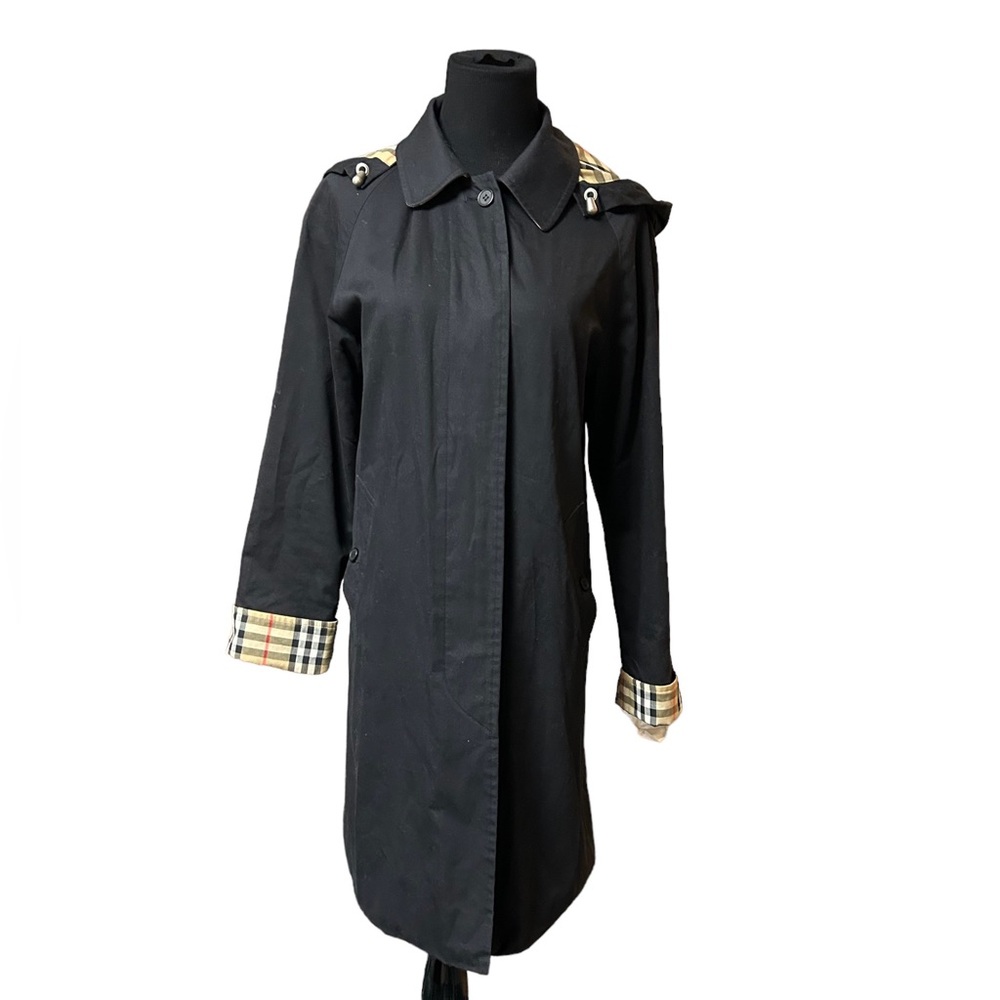 Burberry Hooded Rain Trench Coat Size 2